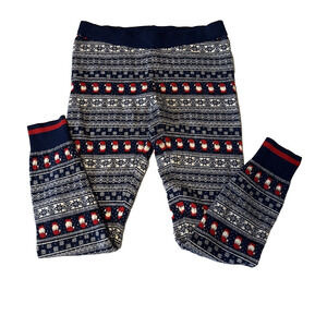 Cynthia Rowley Fair Isle Christmas Lounge Sleepwear Knit Leggings Womens M Santa
